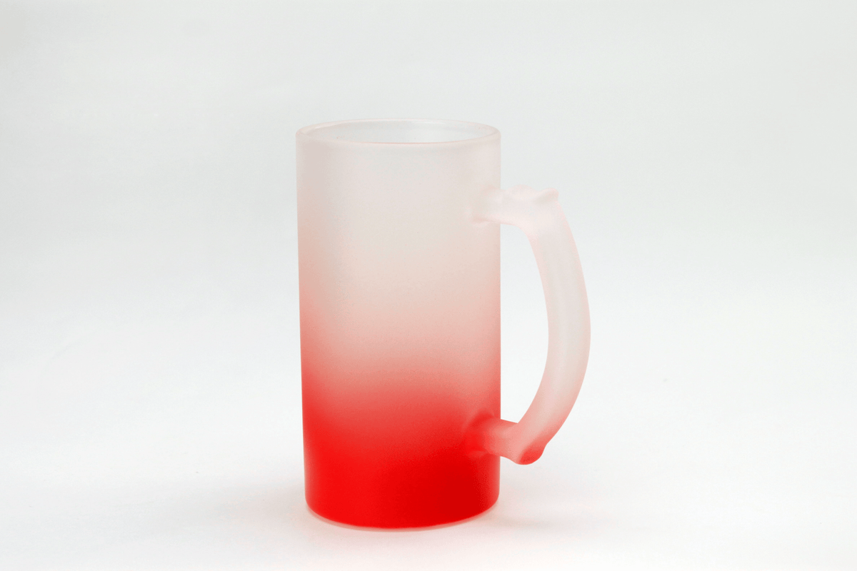 Red frosted gradient glass sublimation mug blank