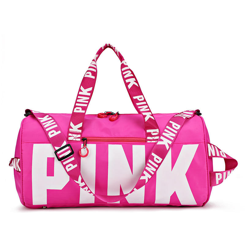pink duffle bag