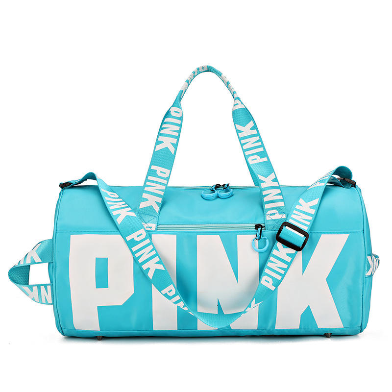 pink duffle bag