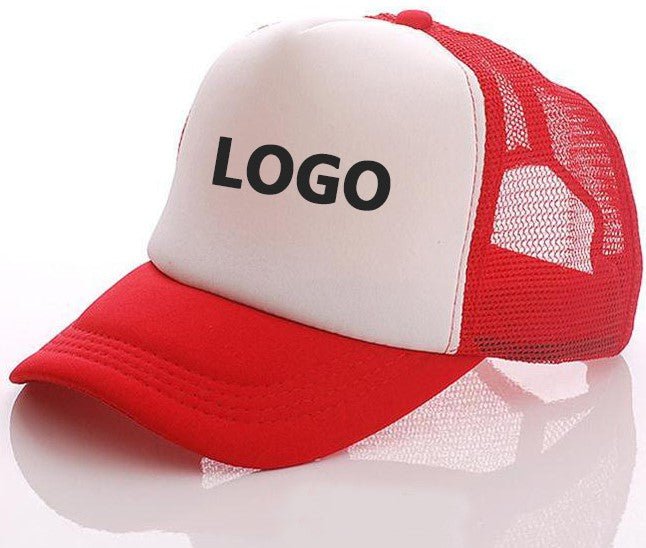 White and red sublimation mesh trucker hat