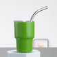Green sublimation shot glass with lid and straw