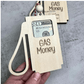 Natural wood gas tank money holder engraved with GAS Money text, 10 centimeters tall