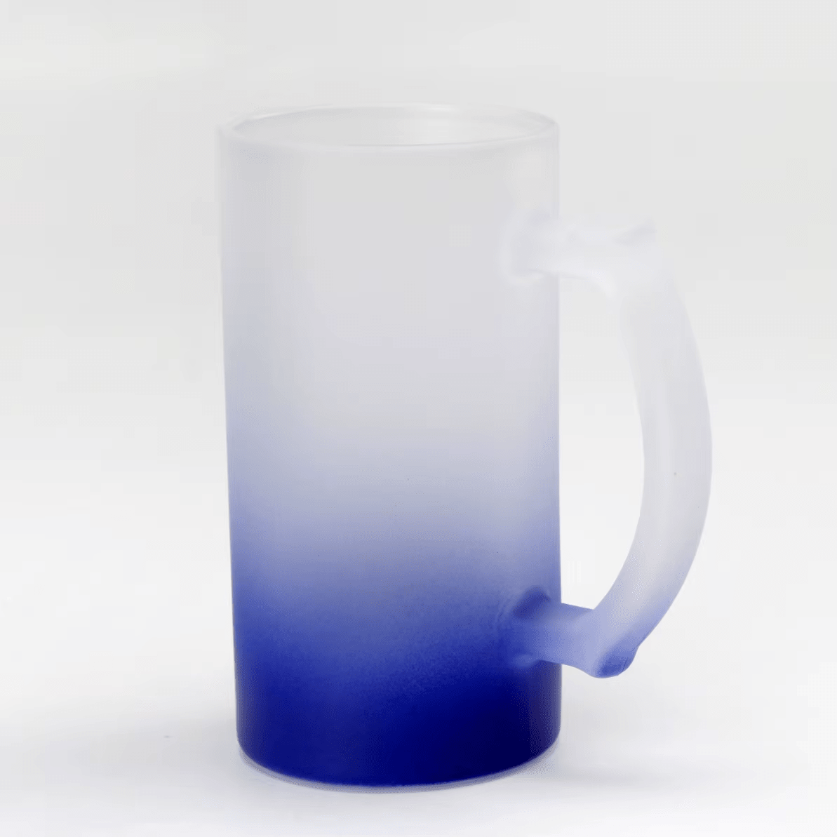 Blue frosted gradient glass sublimation mug blank