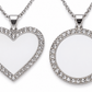Illustrative studio image of heart and round rhinestone sublimation necklace blanks; refer to actual product photos for details