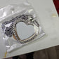 Actual blank heart-shaped rhinestone sublimation necklace