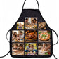 Mockup: black 9-panel apron with family photo examples - design idea for inspiration