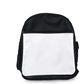 Black sublimation backpack for kids with white front panel