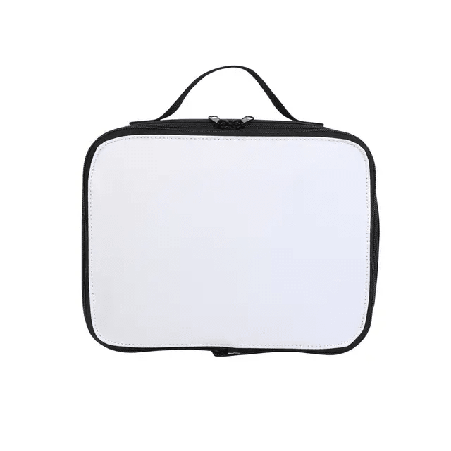 Black sublimation lunch bag blank with white front panel