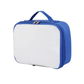 Blue sublimation lunch bag blank with white front panel