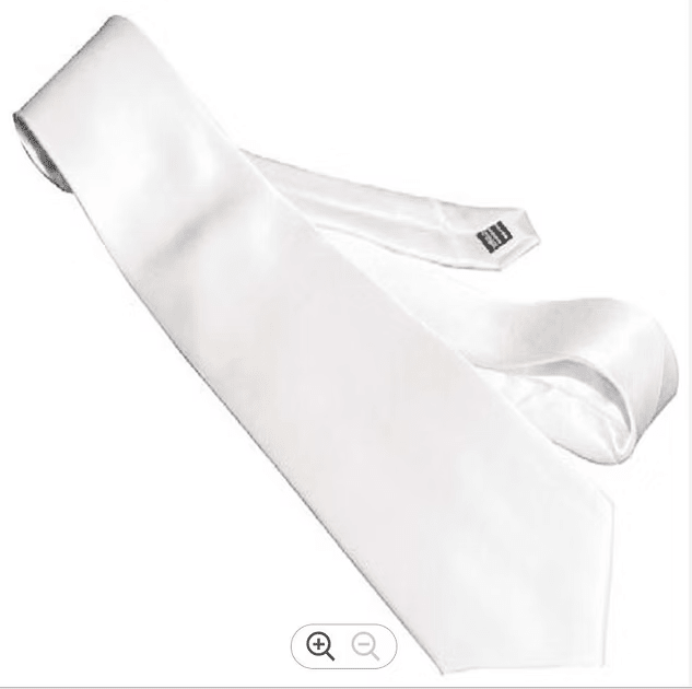 Blank white sublimation necktie — product reference photo