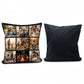 Mockup: sublimation pillowcases with 9 photo panels filled with family photos - example design for inspiration