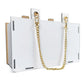 White MDF sublimation purse blank with gold chain strap