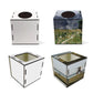 White sublimation tissue boxes, blank and printed with mountain and beach photos