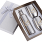 Mockup: Stainless steel sublimation wine set with monogram design — example design for inspiration