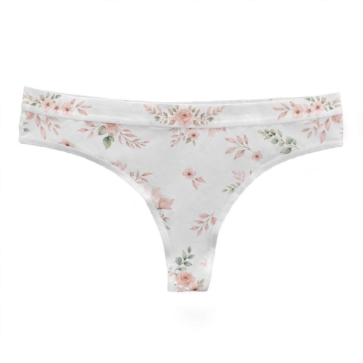 Mockup: women's thong with blush floral example design - design idea for inspiration