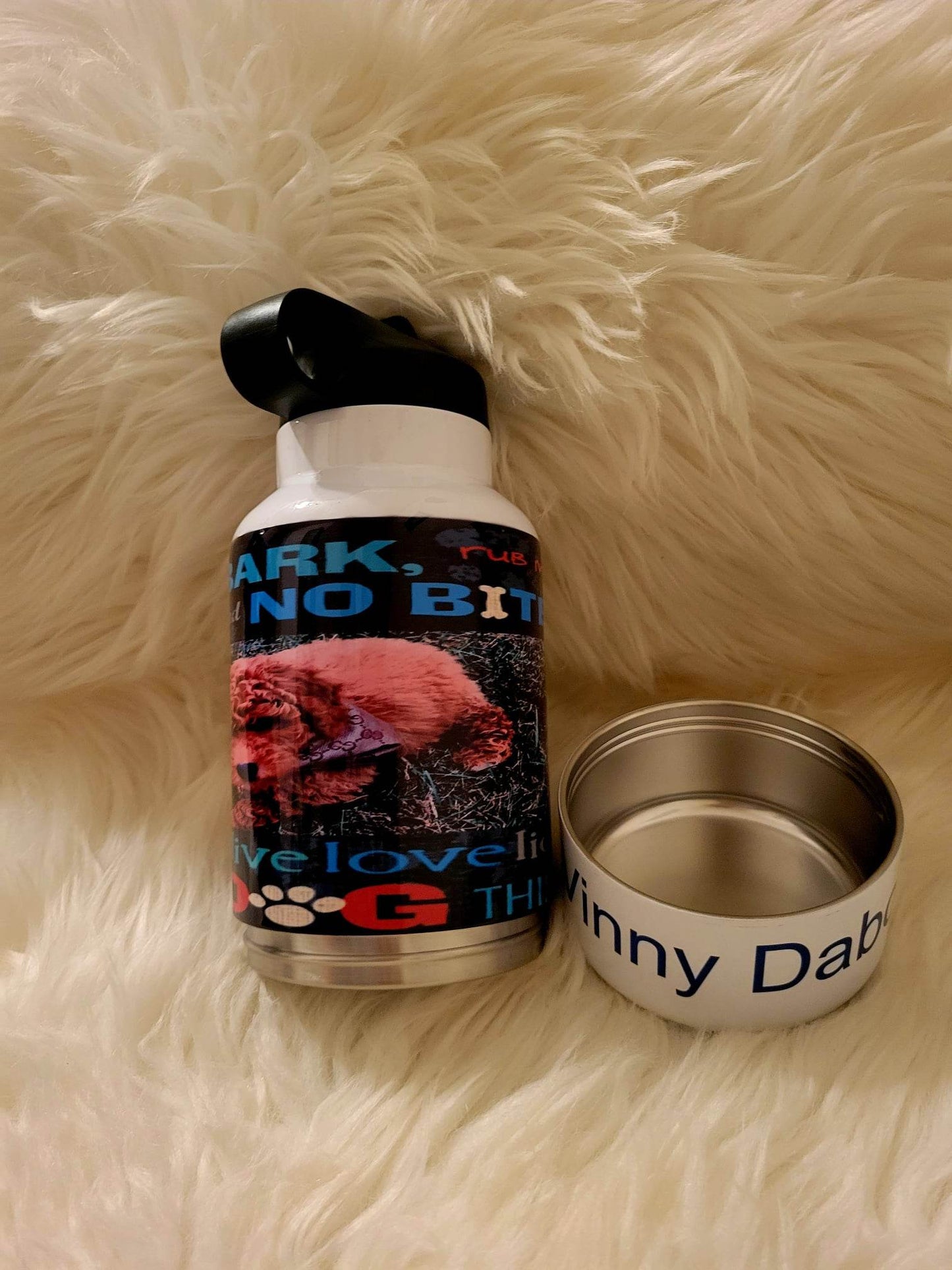 Sublimation Dog Water Bottle with Bowl Pet Drinking Travel Bottle 32oz