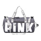 pink duffle bag