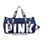 pink duffle bag