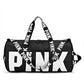pink duffle bag