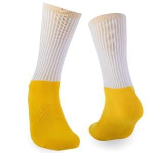 Sublimation socks with cotton bottom in yellow and white