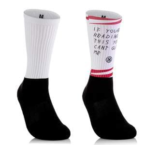 Sublimation socks with cotton bottom in black and white