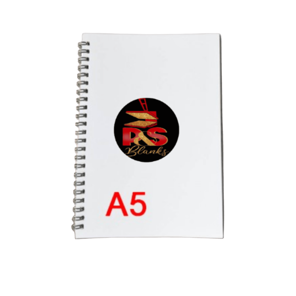 Sublimation spiral notebook close up of spiral binding