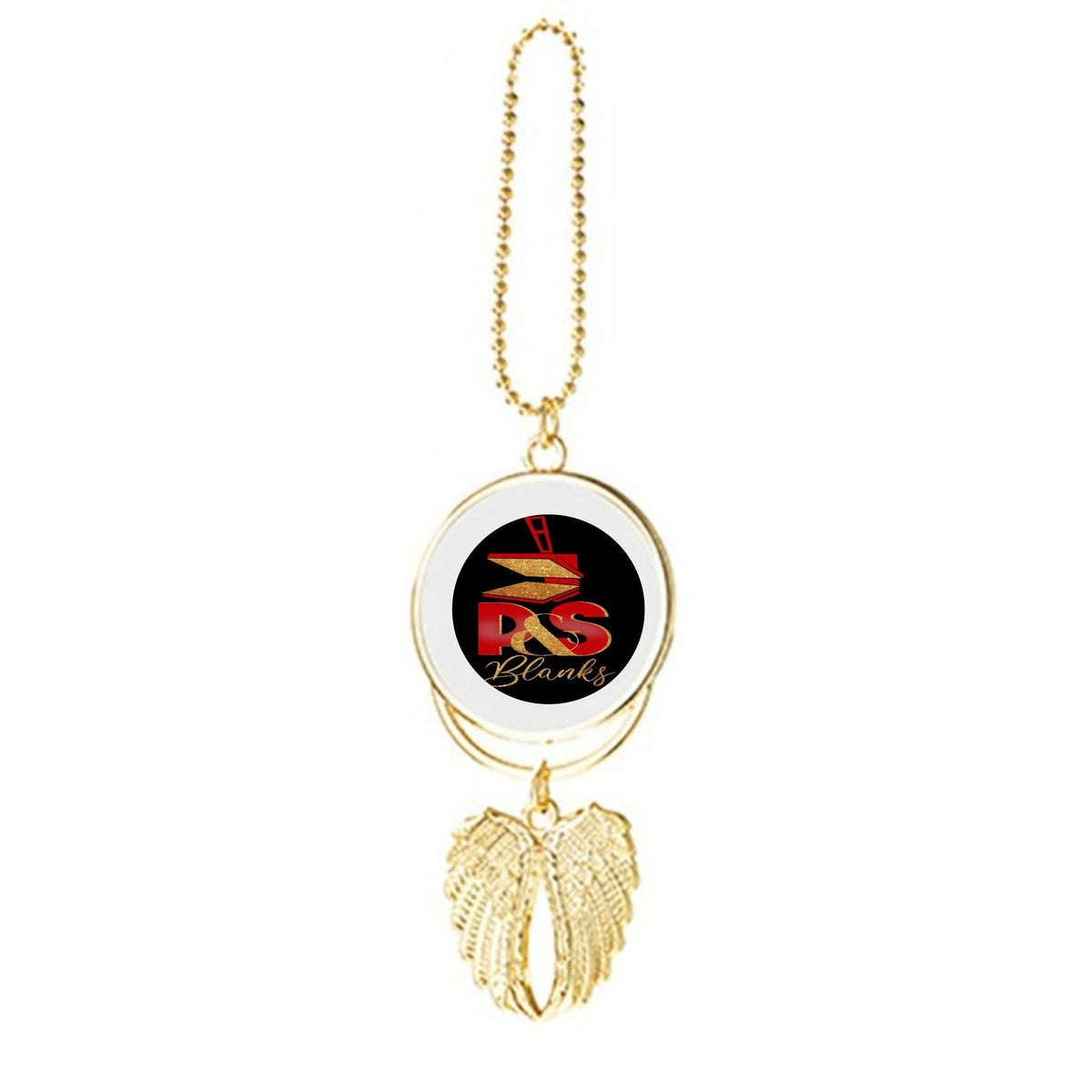 Sublimation angel car ornament showing printable surface
