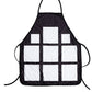Black 9-panel sublimation apron with white blank photo panels