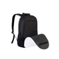 Black 16 inch sublimation backpack with white print panel half attached