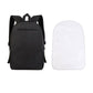 Black 16 inch sublimation backpack with removable white print panel