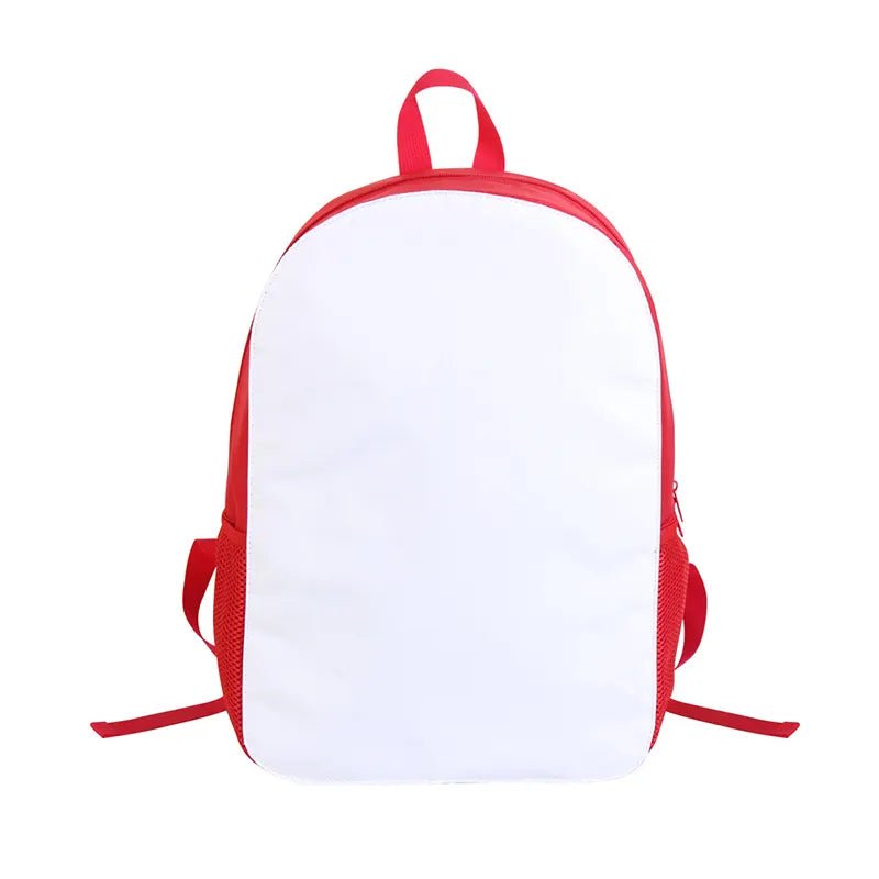 Red and white 16 inch sublimation backpack