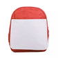 Red sublimation backpack for kids with white front panel