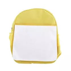 Yellow sublimation backpack for kids with white front panel