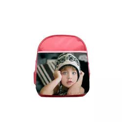 Pink sublimation backpack for kids with personalized photo design