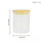 Frosted sublimation candle jar with bamboo lid, 9.8 centimeters tall