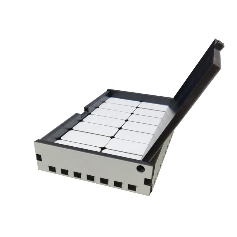 Sublimation dominoes set with blank white tiles in an open box