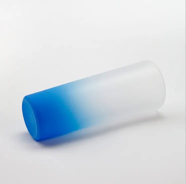 Blue gradient frosted sublimation shot glass
