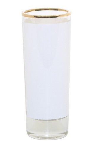 Clear sublimation glass shooter with gold rim
