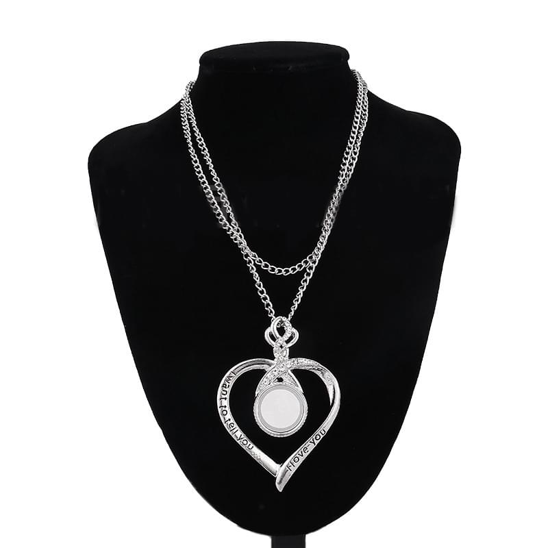 Sublimation heart necklace blank for personalized jewelry