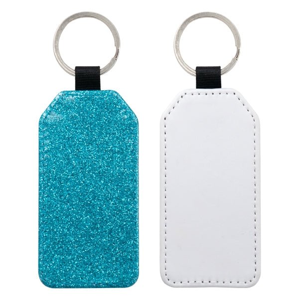 Rectangle sublimation keychain blanks in teal and white