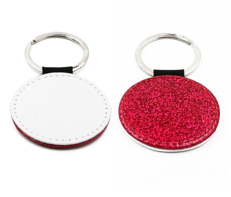 Round sublimation keychain blanks in white and red
