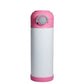 White and pink sublimation kids water bottle