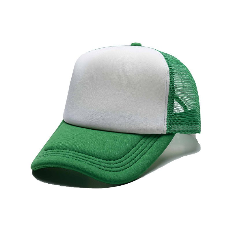 White and green sublimation mesh trucker hat