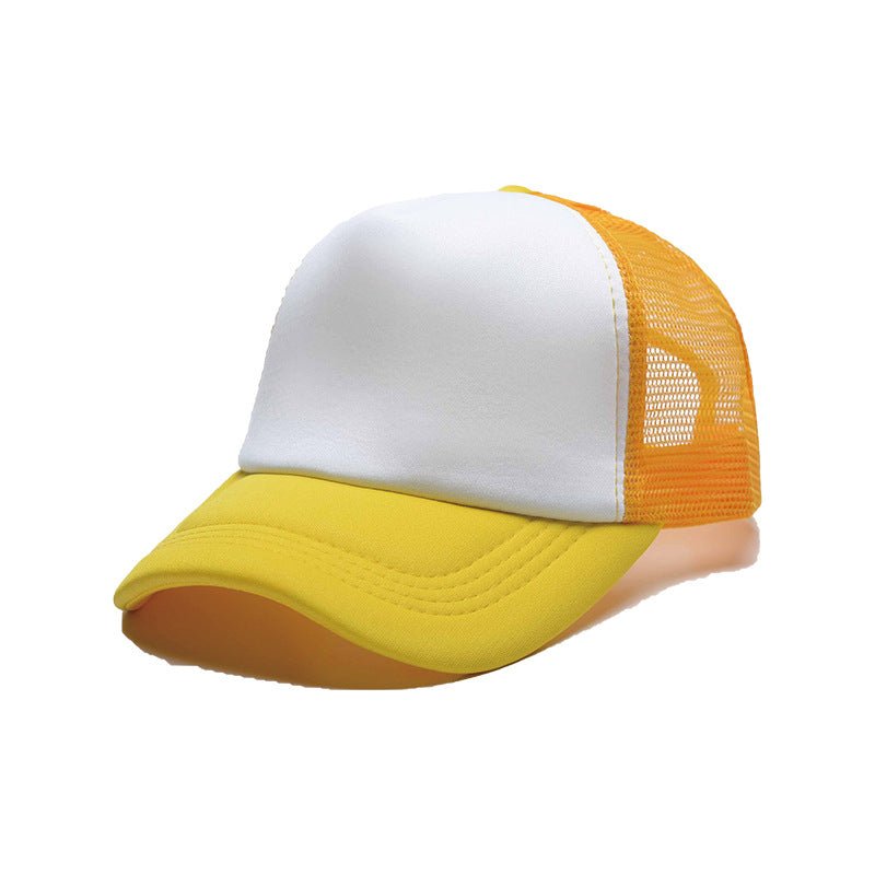 White and yellow sublimation mesh trucker hat