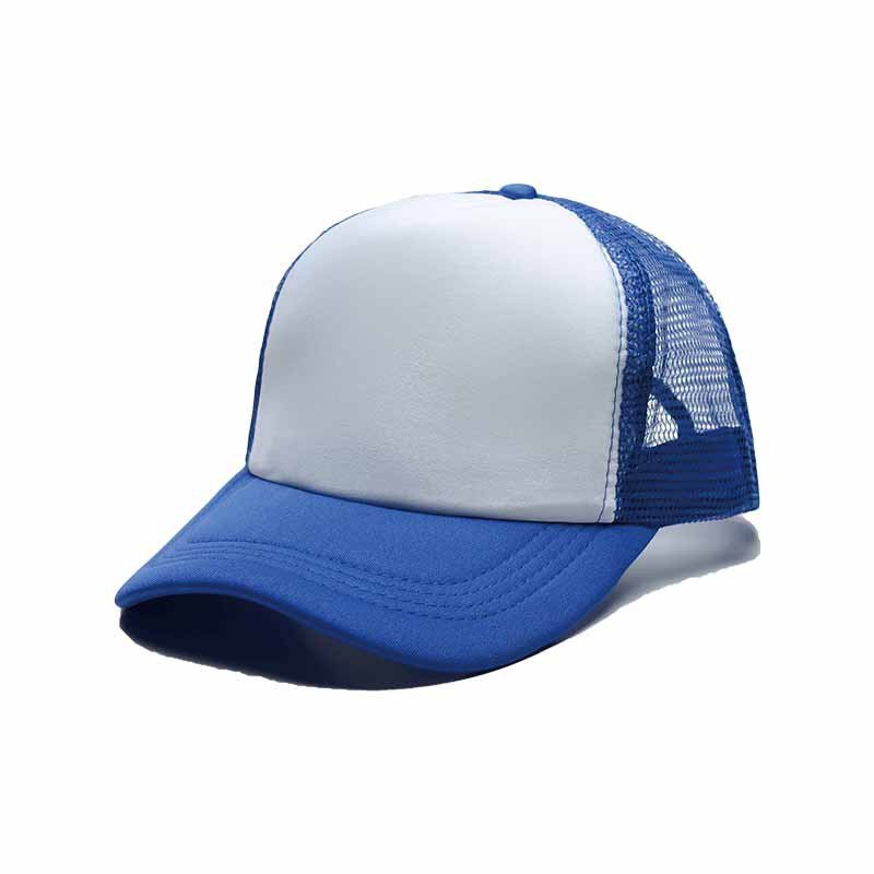 White and blue sublimation mesh trucker hat