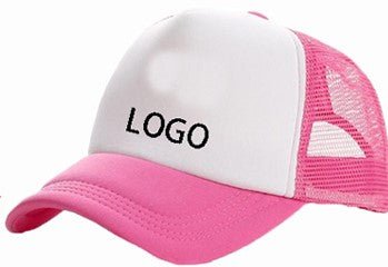 White and pink sublimation mesh trucker hat