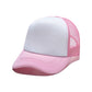 White and pink sublimation mesh trucker hat