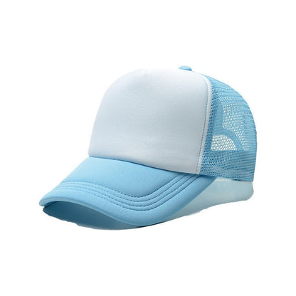 White and light blue sublimation mesh trucker hat