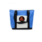 Blue and white sublimation mommy bag with black straps and P&S Blanks logo