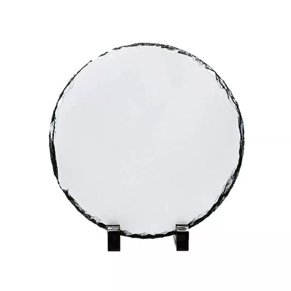 Round sublimation photo rock slate on a stand